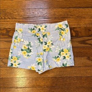 Janie and Jack Girls size 6 Floral Shorts - Blue and Yellow